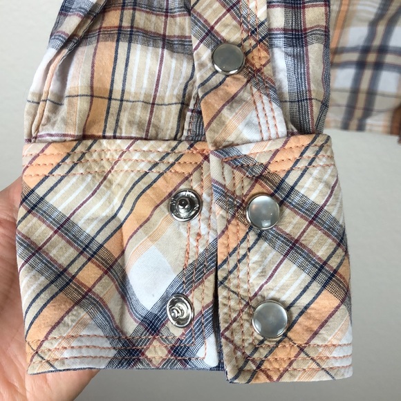 True Religion Plaid Flannel Western Pearl Snap Button Shirt - Picture 7 of 9